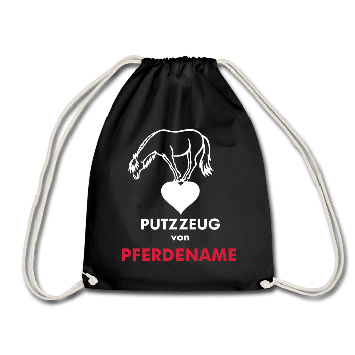 Putztasche mit Pferdename (Motiv Pferdeliebe)