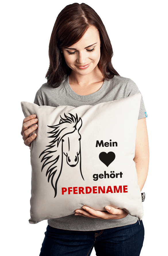 personalisiertes Kissen mit Pferdenamen